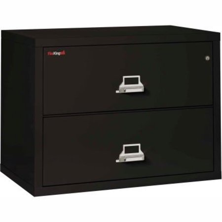 FIRE KING Fireking Fireproof 2 Drawer Lateral File Cabinet - Letter-Legal Size 37-1/2"W x 22"D x 28"H - Black 23822CBL